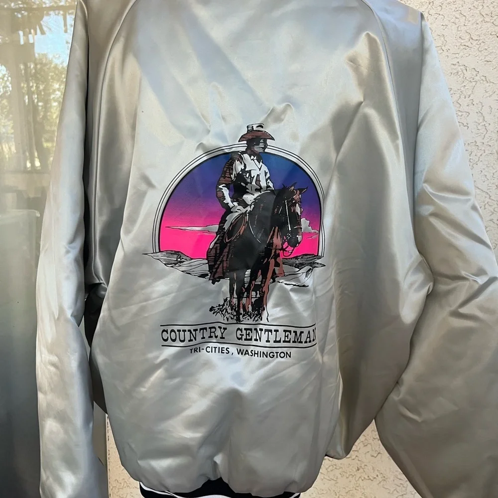 Stylish Silver Bomber Jacket for Men - Picture 3 of 11